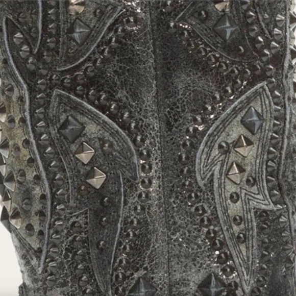 Frye Deborah Deco Studded Tall Western Boot Charcoal - Picture 5 of 11